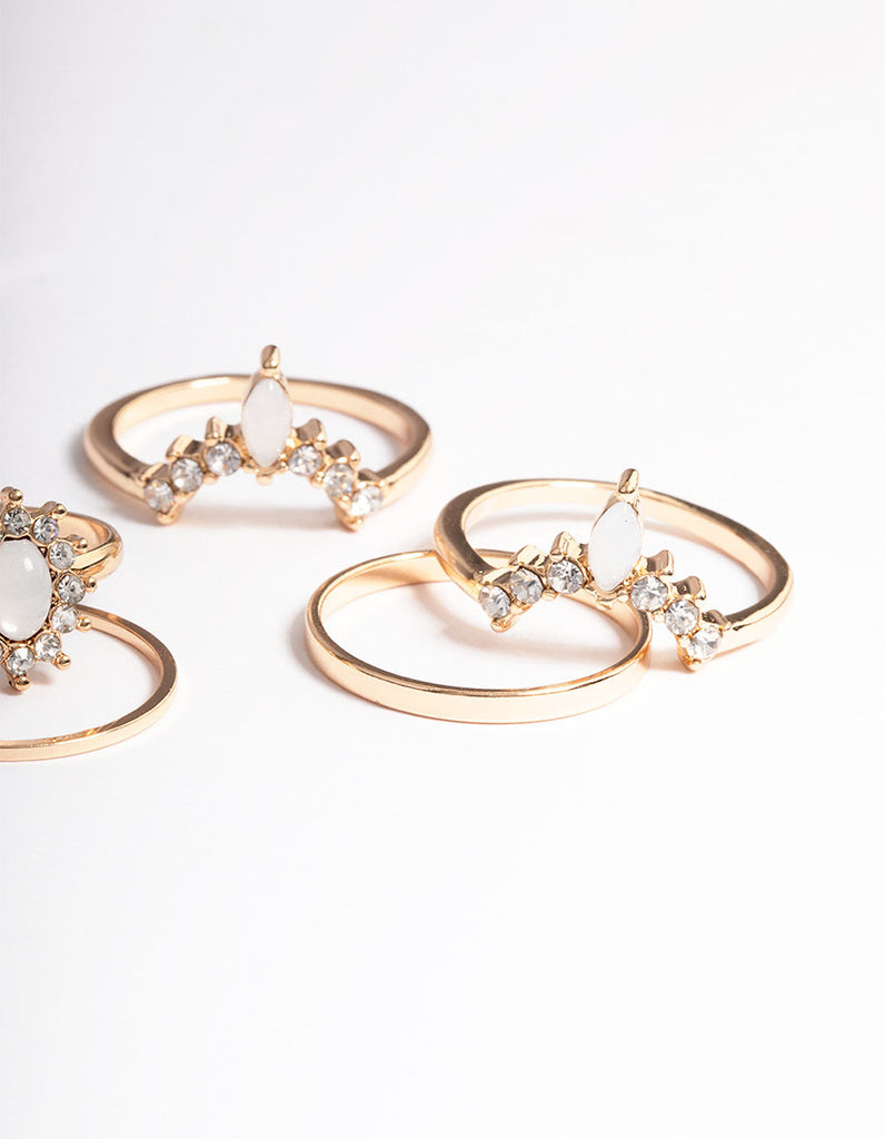 Gold Opal Nesting Ring Pack