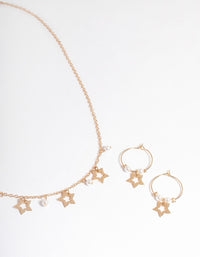 Gold Pearl & Star Jewellery Set - link has visual effect only