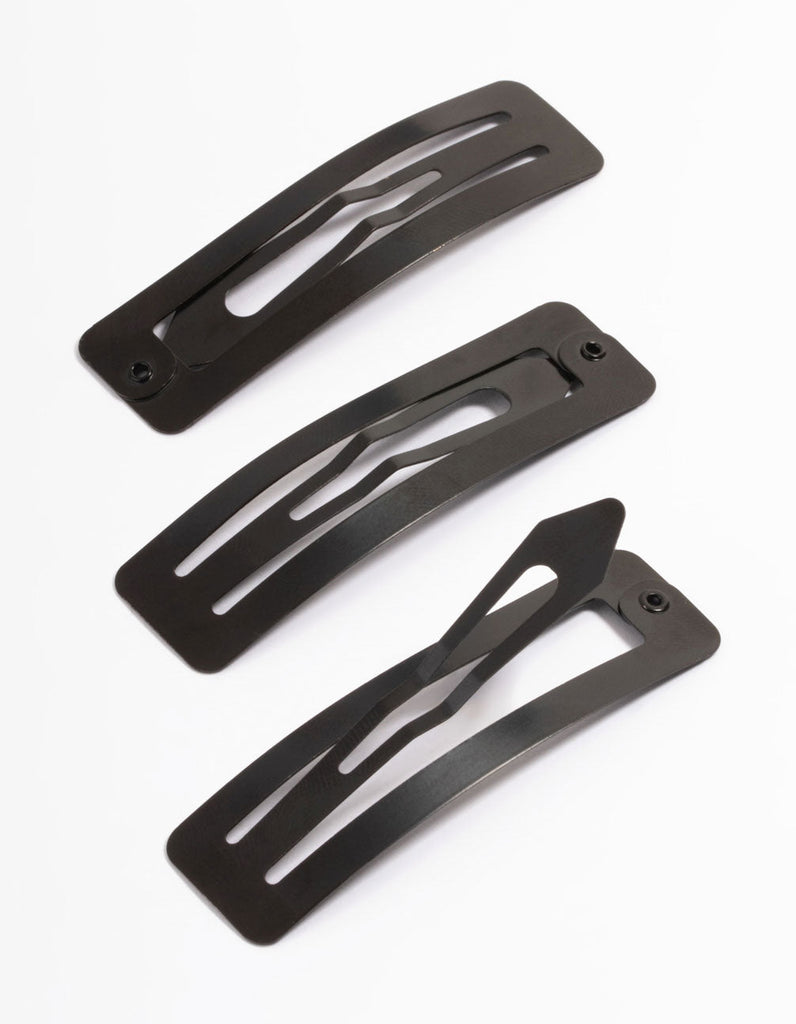 Coated Black Large Rectangle Snap Clip Pack