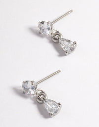 Rhodium Surgical Steel Teardrop Stud Earrings - link has visual effect only