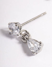 Rhodium Surgical Steel Teardrop Stud Earrings - link has visual effect only