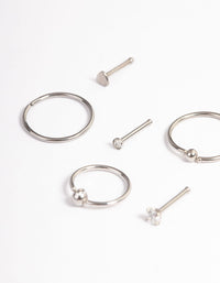 Surgical Steel Ball Ring Nose 6-Pack - link has visual effect only