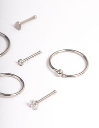 Surgical Steel Ball Ring Nose 6-Pack - link has visual effect only