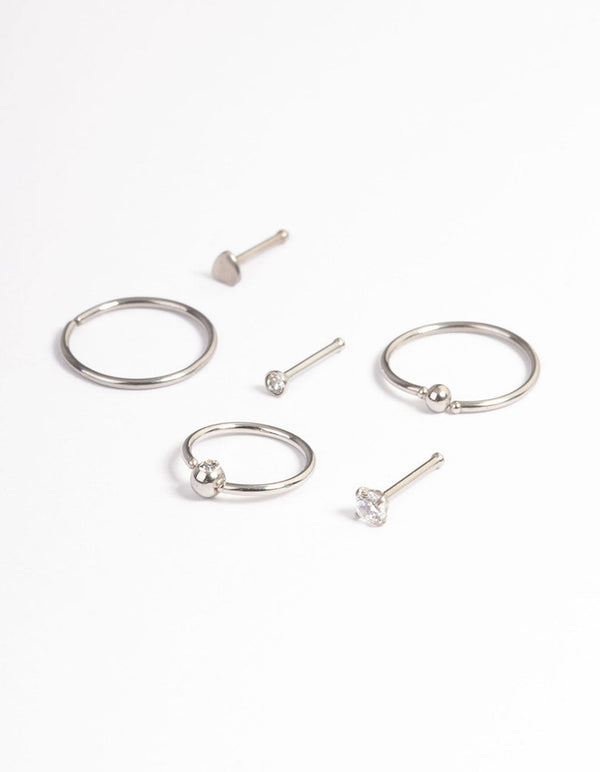 Surgical Steel Ball Ring Nose 6-Pack