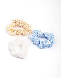 Fabric Mixed Checkered Pattern Scrunchie Pack - link has visual effect only