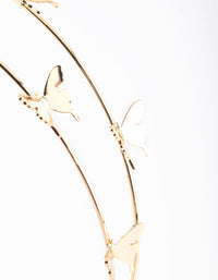 Gold Double Row Dainty Butterfly Headband - link has visual effect only