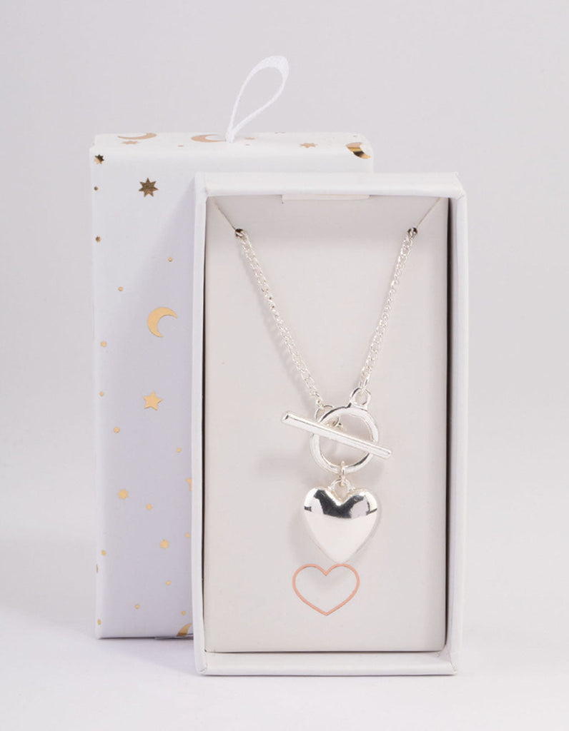 Silver Heart Charm T&O Necklace