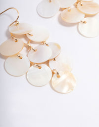 Gold Shell Disc Layered Drop Earrings - link has visual effect only