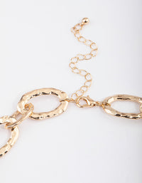 Gold Hammered Large Chain Necklace - link has visual effect only