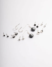Silver Fimo Yin & Yang Earrings 8-Pack - link has visual effect only