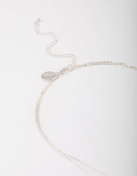 Silver Layered Stone Bar Necklace & Earrings Set - link has visual effect only