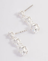 Silver Three Square Mini Drape Earrings - link has visual effect only