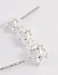 Silver Three Square Mini Drape Earrings - link has visual effect only