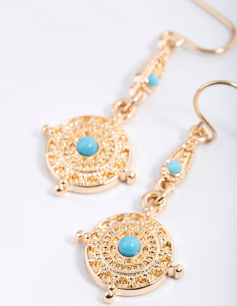 Gold Nautical Mini Drop Earrings