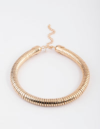 Gold Chunky Hammered Tube Necklace - link has visual effect only