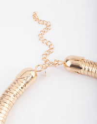 Gold Chunky Hammered Tube Necklace - link has visual effect only