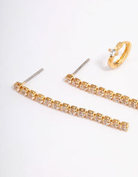 Gold Plated Cupchain Drop Earrings Pack - link has visual effect only