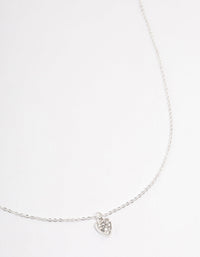 Silver Mini Bling Heart Necklace - link has visual effect only