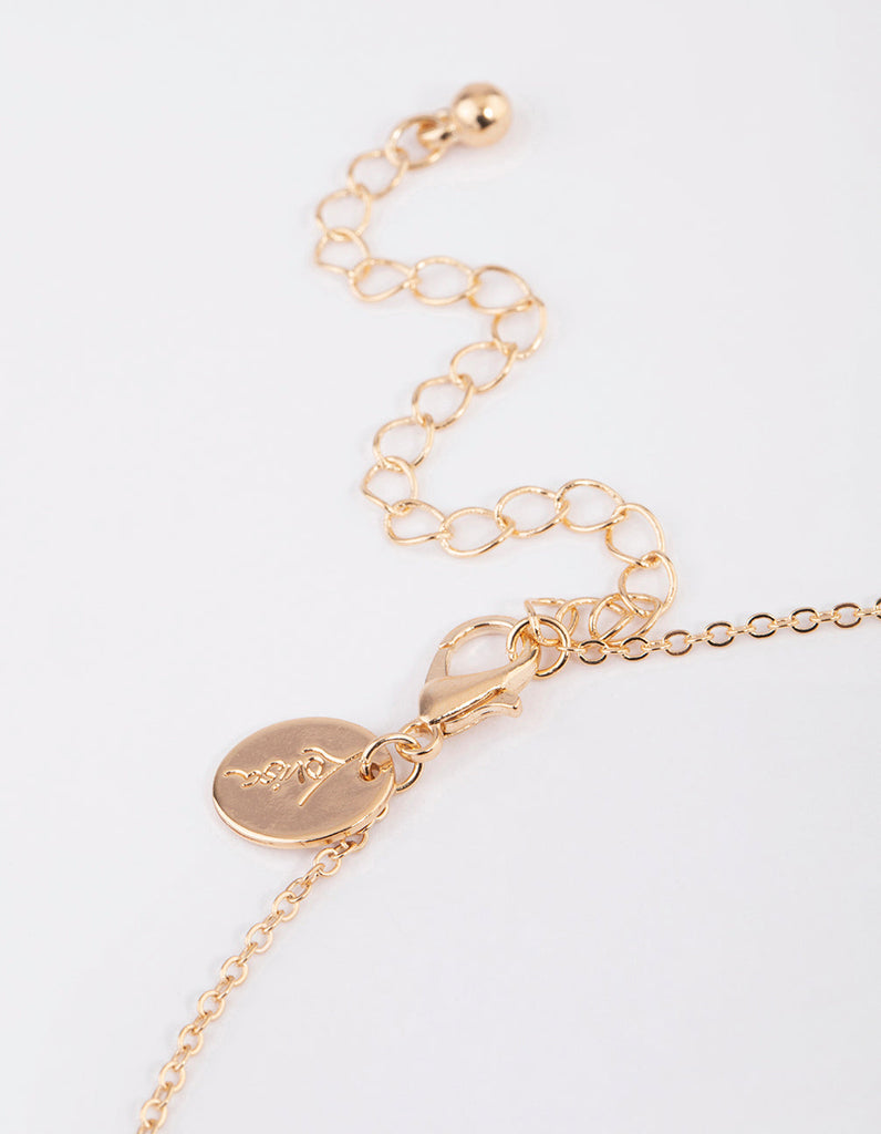 Gold Bling Dog Tag Necklace