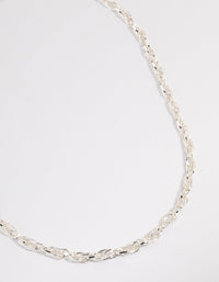 Silver Intertwined Chain Necklace - link has visual effect only