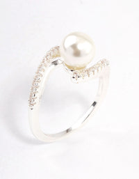 Silver Plated Wrapped Pearl Ring - link has visual effect only