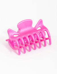 Fuchsia Mini Bow Claw Clip - link has visual effect only