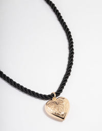 Gold Textured Heart Twist Necklace - link has visual effect only