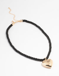 Gold Textured Heart Twist Necklace - link has visual effect only