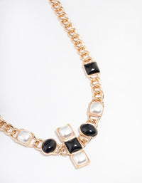 Gold Cross Pearl Belt Chain - link has visual effect only