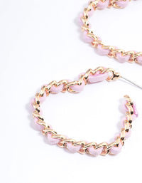 Gold & Pearl Suede Heart Hoop Earrings - link has visual effect only
