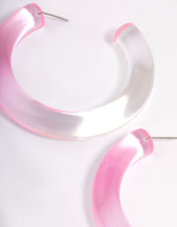 Plastic Pink Ombre Hoop Earrings - link has visual effect only