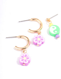 Pink Yin & Yang Stacker Earrings - link has visual effect only