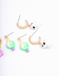 Pink Yin & Yang Stacker Earrings - link has visual effect only