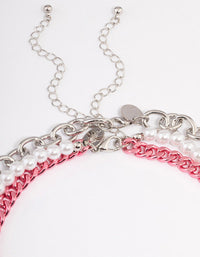Pink Layered Charm Necklace - link has visual effect only