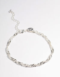 Silver Twist Chain Anklet - link has visual effect only