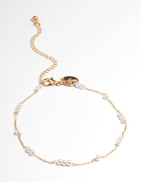 Gold Dainty Pearl Anklet - link has visual effect only