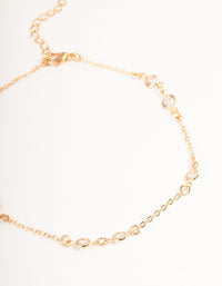 Gold Cubic Zirconia Station Anklet - link has visual effect only