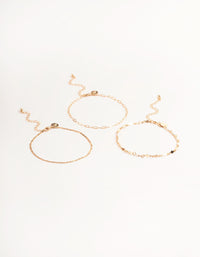 Gold Linked Diamond Anklet Pack - link has visual effect only