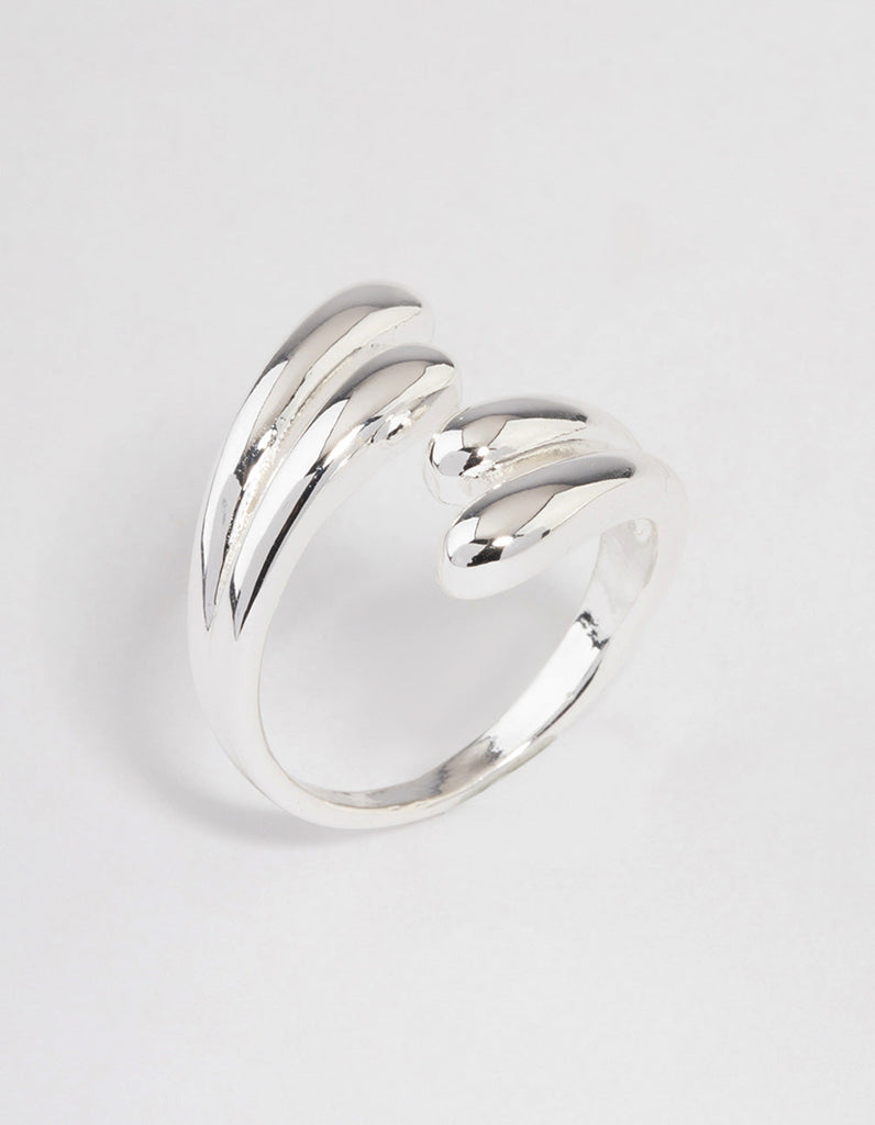 Silver Plated Double Row Wrap Ring