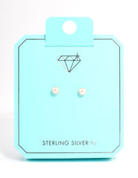 Sterling Silver Pink Pearl Stud Earrings - link has visual effect only