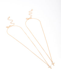 Gold Classic Diamante Cross Necklace Pack - link has visual effect only