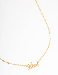 Gold Plated Libra Script Pendant Necklace - link has visual effect only