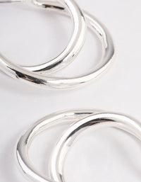 Silver Plated Medium Twisted Hoop Earrings - link has visual effect only