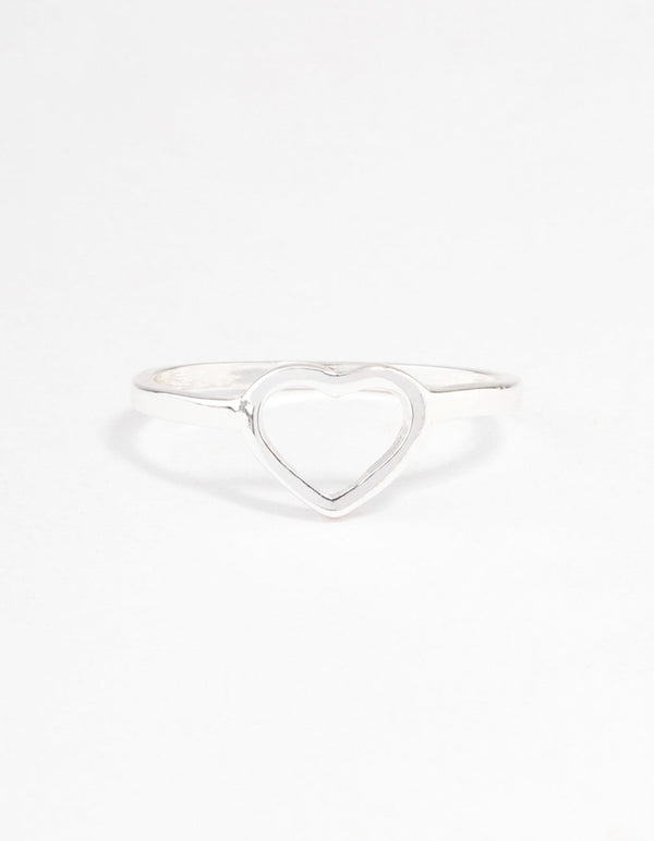 Silver Open Heart Ring