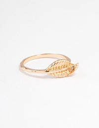 Gold Lovely Leaf Ring - link has visual effect only