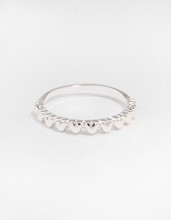 Silver Mini Hearts Ring