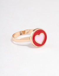 Gold Circled Heart Ring - link has visual effect only