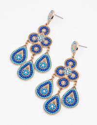 Gold Seed Beaded Set Earrings - link has visual effect only