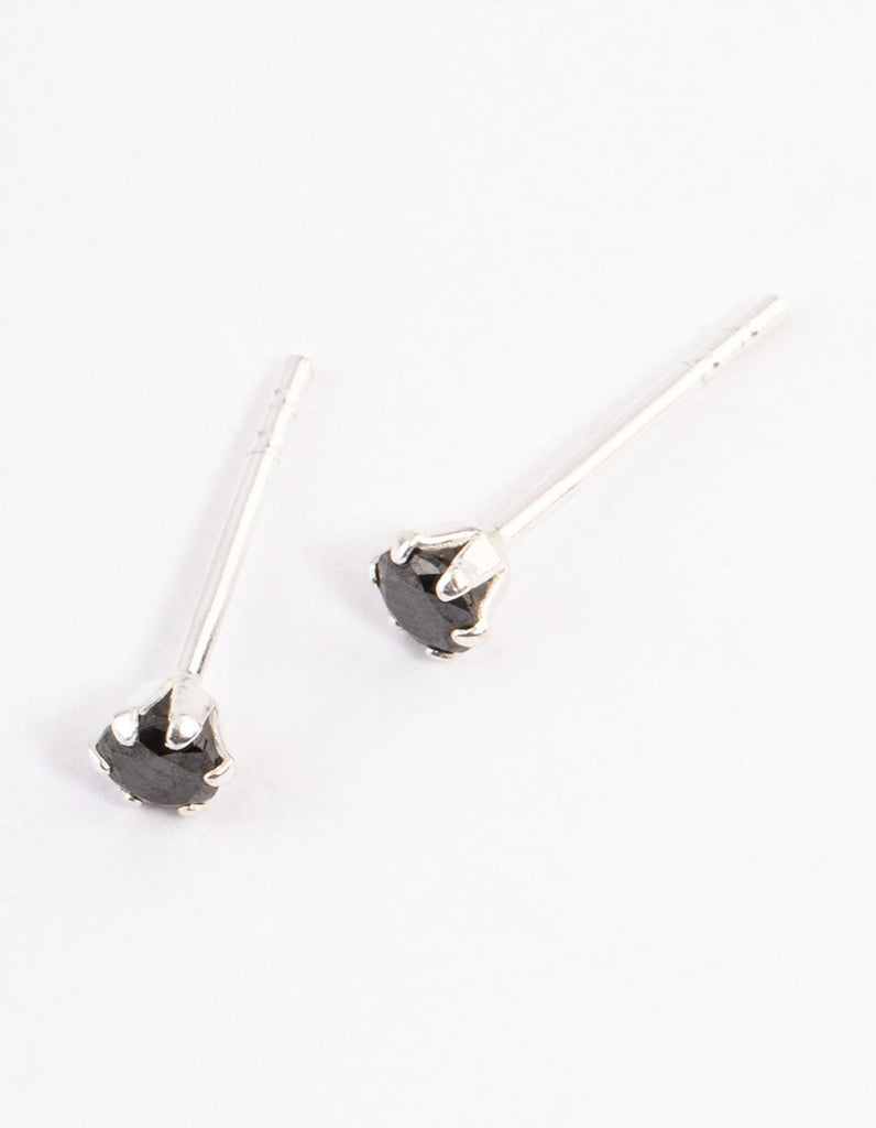 Sterling Silver Six Claw Stud Earrings - 3mm