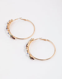 Gold Cluster Diamante Hoop Earrings - link has visual effect only